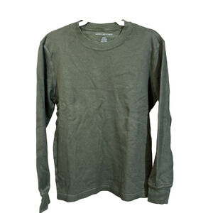 American Eagle Thermal Knit T Shirt Mens Medium Base Layer Army Green Grunge